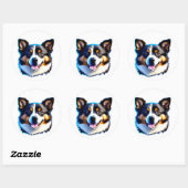 Schattige Berner Puppy Happy Dog Design Ronde Sticker (Vel)