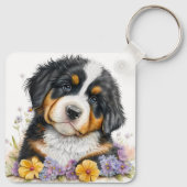 Schattige berner puppy hond sleutelhanger (Achterkant)