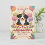 Schattige Berner Puppy Party Berner Hondenverjaard Kaart (Staand voorkant)