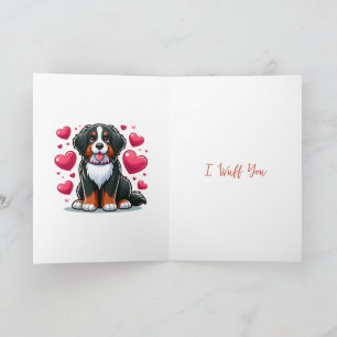 Schattige Berner Sennenhond Fijne Valentijnsdag Feestdagen Kaart