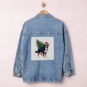 Schattige Berner Sennenhond in een kerstboom voor Denim Jacket (Hangar)