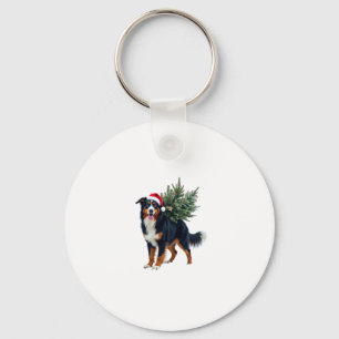 Schattige Berner Sennenhond in een kerstboom voor Sleutelhanger