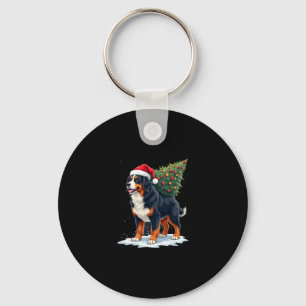 Schattige Berner Sennenhond in een kerstboom voor Sleutelhanger