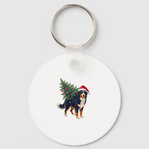 Schattige Berner Sennenhond in een kerstboom voor Sleutelhanger