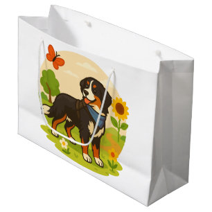 Schattige Berner Sennenhond met Zonnebloem & Boter Groot Cadeauzakje