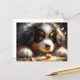 Schattige Berner Sennenhond Puppy Broken Egg Briefkaart