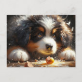 Schattige Berner Sennenhond Puppy Broken Egg Briefkaart (Voorkant)