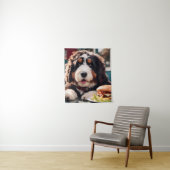 Schattige Bernerdoodle bij het Diner Wandkleed (In situ)