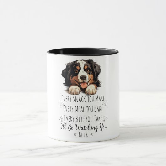 Schattige Bernese Berghond Grappige Op Maat Gemaak Mok (Midden)