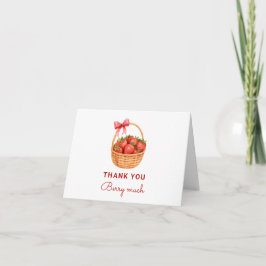 Schattige Berry Eerste Verjaardag Berry Veel Bedankkaart