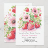 Schattige Berry Meisje Baby shower Kaart (Voorkant / Achterkant)