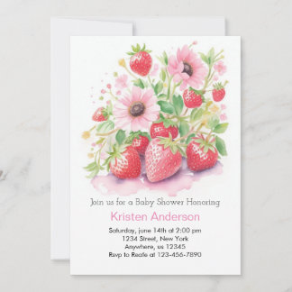 Schattige Berry Meisje Baby shower Kaart
