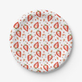 Schattige Berry Sweet Strawberry Pattern Papieren Bordje (Voorkant)