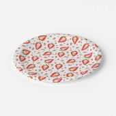 Schattige Berry Sweet Strawberry Pattern Papieren Bordje (Gekanteld)