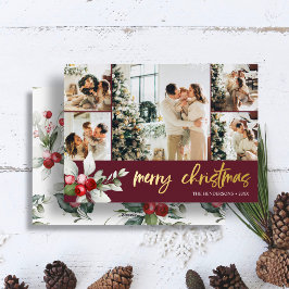 Schattige Bes Kerst Script Fotocollage Folie Feestdagenkaart