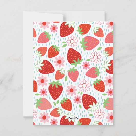 Schattige Bes Zoete Kinderen Aardbei Valentijn Feestdagenkaart (Achterkant)