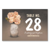 Schattige beschilderde Mason Jar Perzik Bloemen Ta Kaart (Achterkant)