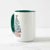 Schattige Besneeuwde Kerstboom Groen Mok (Voorkant links)