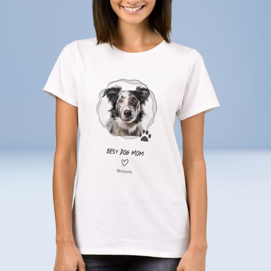 Schattige Beste Hond Moeder Foto Vrouwen T-shirt