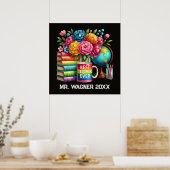 Schattige beste leraar ooit naam toevoegen poster (Keuken)