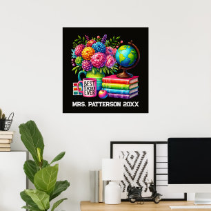Schattige beste leraar ooit voeg naam toe poster