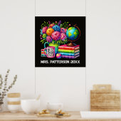 Schattige beste leraar ooit voeg naam toe poster (Keuken)