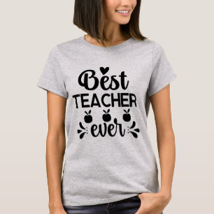 Schattige beste leraar ooit woordkunst t-shirt