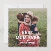 Schattige BESTE MAMA OOIT Hart Moederdag Foto Feestdagenkaart (Voorkant)