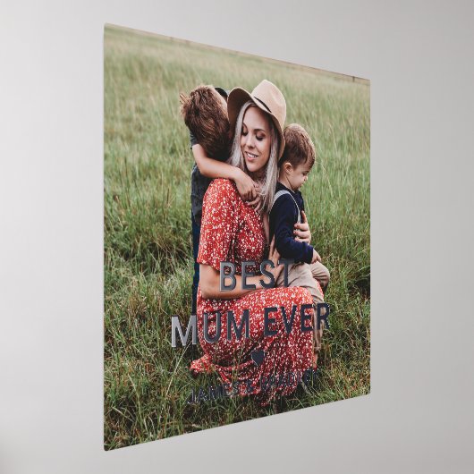 Schattige BESTE MAMA OOIT Hart Moederdag Foto Folie Afdrukken (Laagn)