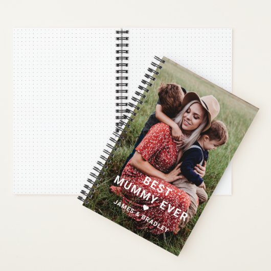 Schattige beste mama ooit hart Moederdag foto Notitieboek (Binnen)