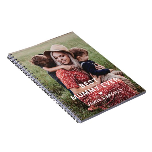 Schattige beste mama ooit hart Moederdag foto Notitieboek (Rechterzijde)