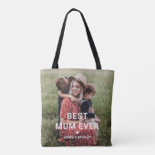 Schattige BESTE MAMA OOIT Hart Moederdag Foto Tote Bag (Achterkant)