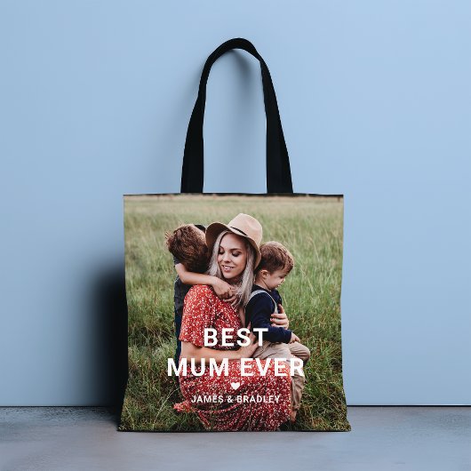 Schattige BESTE MAMA OOIT Hart Moederdag Foto Tote Bag