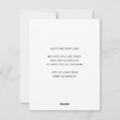 Schattige BESTE MOEDER OOIT Hart Moederdag Foto Feestdagenkaart (Achterkant)