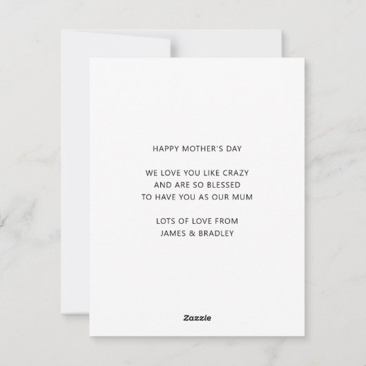 Schattige BESTE MOEDER OOIT Hart Moederdag Foto Feestdagenkaart (Achterkant)