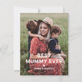 Schattige BESTE MOEDER OOIT Hart Moederdag Foto Feestdagenkaart (Voorkant)