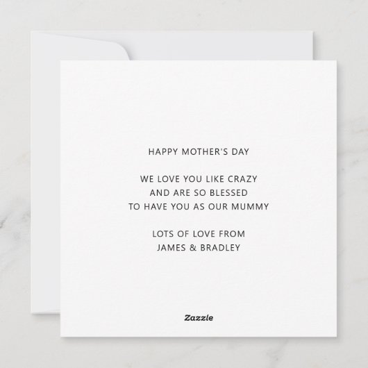 Schattige BESTE MOEDER OOIT Hart Moederdag Foto Feestdagenkaart (Achterkant)