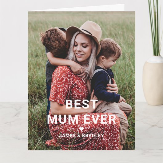 Schattige BESTE MOEDER Ooit Hart Moederdag Foto Kaart (Voorkant)