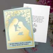 Schattige  Beste Moeder Ooit Jongen Pastel Blauw B Folie Feestdagenkaart