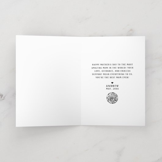 Schattige  Beste Moeder Ooit Jongen Pastel Blauw B Folie Feestdagenkaart (Binnenlaag)