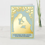 Schattige  Beste Moeder Ooit Jongen Pastel Blauw B Folie Feestdagenkaart (Voorkant)