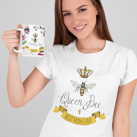 Schattige Beste Moeder Ooit Koningin Bee, Gouden K T-shirt