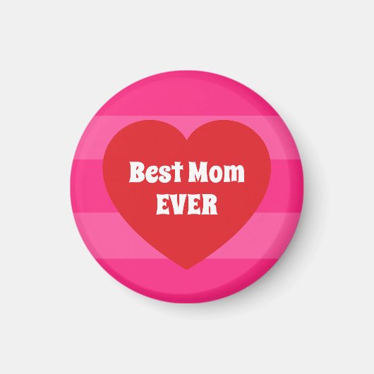Schattige Beste Moeder Ooit Rode Hart en Roze Stre Magneet (Voorkant)