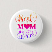Schattige Beste Moeder Ooit Typografie Script Ronde Button 3,2 Cm (Voorkant)