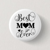 Schattige Beste Moeder Ooit Typografie Script Ronde Button 3,2 Cm (Voorkant)
