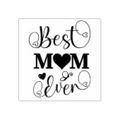 Schattige Beste Moeder Ooit Typografie Script Rubberstempel (Afrduk)