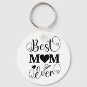 Schattige Beste Moeder Ooit Typografie Script Sleutelhanger (Voorkant)