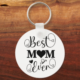 Schattige Beste Moeder Ooit Typografie Script Sleutelhanger