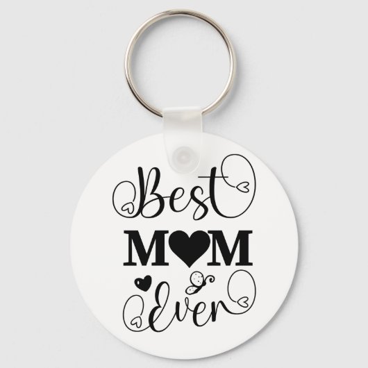 Schattige Beste Moeder Ooit Typografie Script Sleutelhanger (Achterkant)