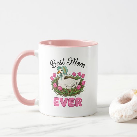Schattige beste moeder ooit woordkunst mok (Met donut)